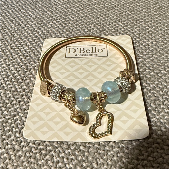 D'Bello Gold and Blue Charm Bracelet - Picture 1 of 2